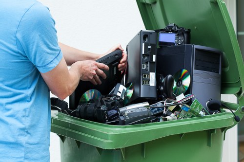Professional team managing garage clearance