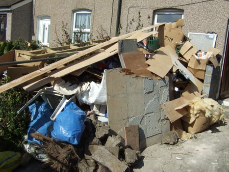 Waste management process on a construction site