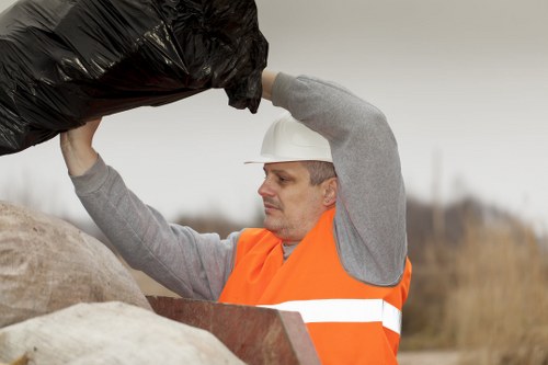 Close-up of a secure compost or green waste container ready for collection
